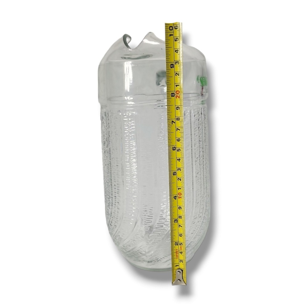 Seagram's Gin Clear Glass Large 10" Beverage Pitcher‎ Ribbed Swirl - Picture 10 of 11